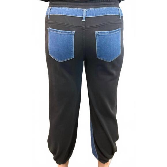 NEW TRACTR denim jogger with trim in blue/black - Picture 3 of 3